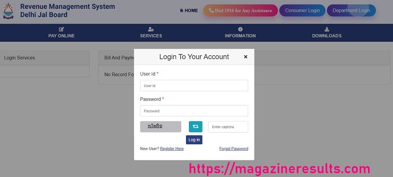 Delhi Jal Board Login