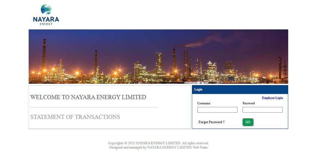 Nayara Energy login