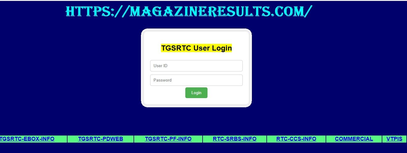 tsrtc info in login